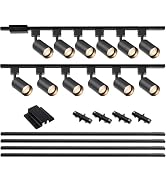 Hiiglxii 12 Lights LED Track Lighting Kit with 13FT H Track Lighting Rails &amp; Floating Canopy Conn...