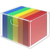 POCFOINY Acrylic File Box File Organizer Box, Filing Box Hanging File Folder Box, Acrylic Storage...