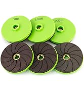 LOZLIN Diamond Polishing Pads, 3 Pack 4 Inch, for Tile, Marble and Granite, Chamfering, Edge Shap...