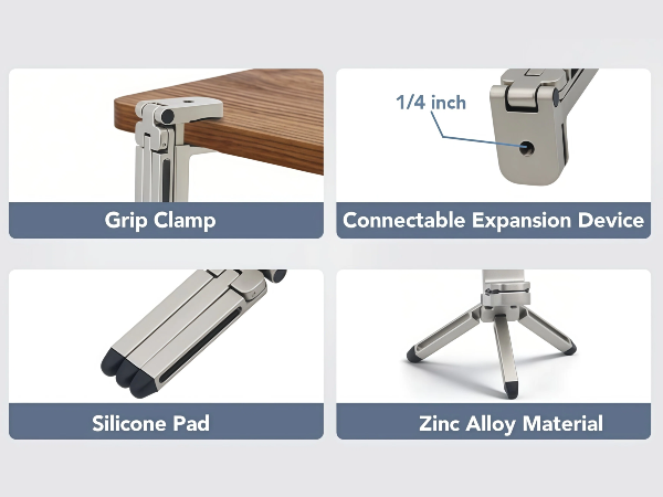 Grip Clamp,Connectable Expansion Device,Silicone Pad,Zinc Alloy Material