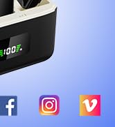 SmaFun Mini Microphone for iPhone Android – Wireless Lavalier Mic(2TX+2RX+Charging Case) with Dua...