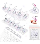 MelodySusie Nail Stand for Press Ons, 3 PCS Shiny Magnetic Bases Sets for Painting Display with B...