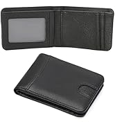 LOUEBICA Genuine Leather Wallet for Men RFID Blocking Bifold Slim Minimalist with Front Pocket Wa...