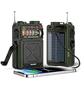 Raddy RE40 Portable Shortwave Radio FM/AM/SW/WB Receiver, 4000mAh Retro Emergency Radio with BT/U...
