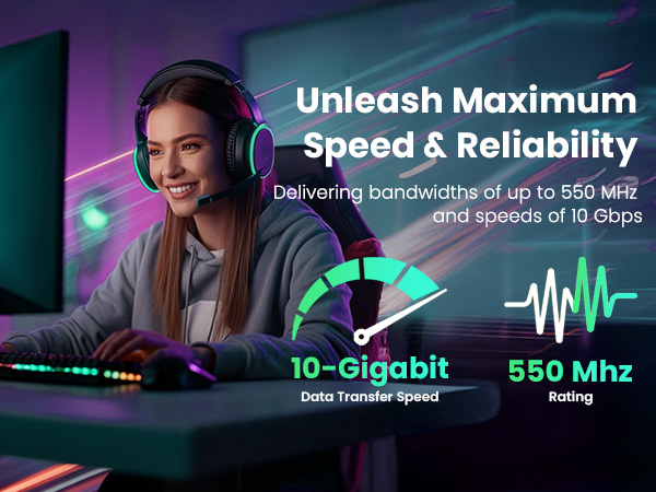 Unleash Maximum Speed & Reliability Delivering bandwidths of up to 550 MHZ and speeds of 10 Gbps