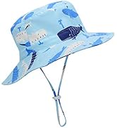 Baby Sun Hat UPF 50+ Sun Protective Toddler Bucket Hat Summer Kids Beach Hats Wide Brim Outdoor P...