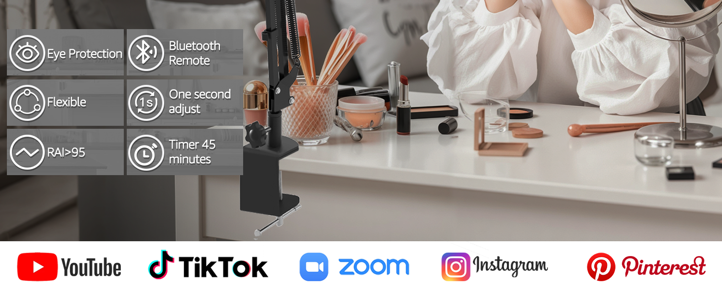 Ring Light with Overhead Phone Stand