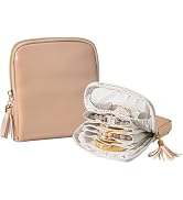 shunmei Mini Travel Jewelry Bag, Small Travel Jewelry Case, Portable Leather Jewelry Pouches for ...