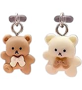 Zhuluck 2 Pcs USB C Dust Plug, Cute Cartoon Bear Type C Dust Plug Cover With Bear Pendants, USB C...