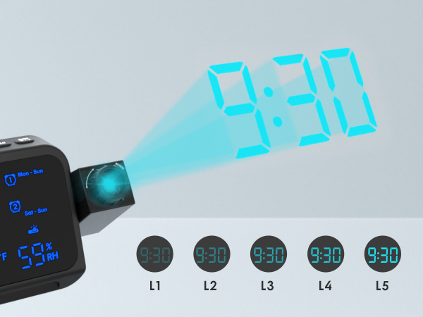 alarm clock with projection on ceiling