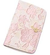 Mogoostry A6 Cloth Binder Cover 6-Ring Pink Flower Decor Refillable Fabric Binder Rope-Tied Butto...