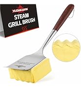 XUDAKAIXIN Bristle-Free Steam Grill Brush,with Extended Luxurious Rosewood Handle,Unique Seamless...