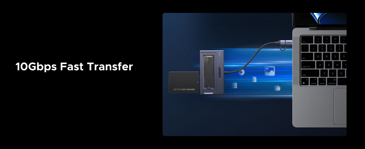 UGREEN 2 in 1 M.2 NVME SSD Enclosure and SATA Hard Drive Adater