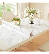 OstepDecor Marble-Look Table Protector 36 x 60 Inch, Skin-Friendly &amp; Waterproof Vinyl Desk Protec...