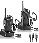 JUCJET Walkie Talkies 16 Channel Two Way Radio with Original Earpieces, 2-Way Radios UHF Handheld...