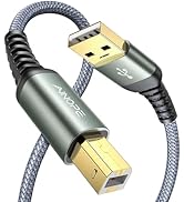 AINOPE USB A to USB B Priner Cable 6.6ft High-Speed USB 2.0 MIDI USB Cable, Nylon Braided USB A t...