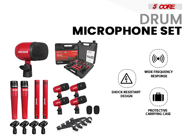 drum mic kit drum microphone set 9 piece drum set drum mic set recording studio kit percussion mic