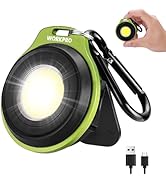 WORKPRO Mini Keychain Work Light, COB Keychain Flashlight with Hat Clip, Rechargeable Magnetic ED...