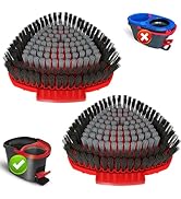 2 Pack Upgrade Scrub Brush Replace Heads Compatible with O Cedar EasyWring 1 Tank Spin Mop,Mop Re...