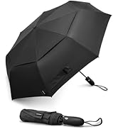 G4Free Windproof Travel Umbrellas for Rain Double Canopy Automatic Compact Umbrella with Strong F...