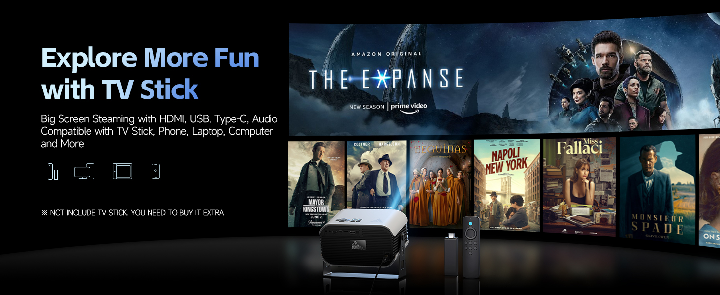 4K Projector with wifi and bluetooth