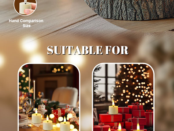 Rechargeable Flameless Tea Lights with Remote Timer