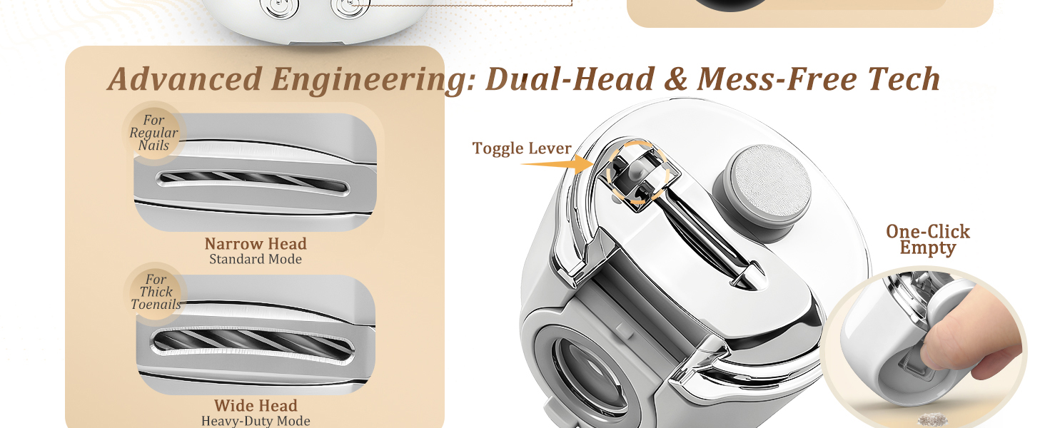 dual heads mess free nail clipper