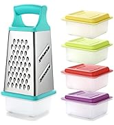 Marco Almond KYA57B Box Grater,Stainless Steel Grater with 4 Sides,Slicer 5 Piece Set, Potato,Ch...