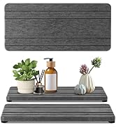 2PCS Water Absorbing Stone Tray, Quick Drying Diatomite Stone Sink Tray, Water Absorbent Diatomit...