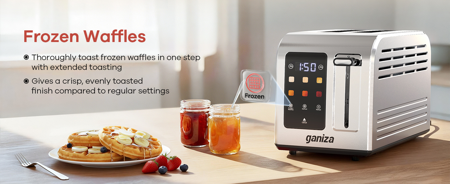 toaster touchscreen frozen waffle
