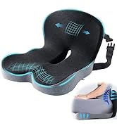 Ergonomic Seat Cushion with Adjustable Strap, Memory Foam Office Chair Seat Cushion with L-Shaped...