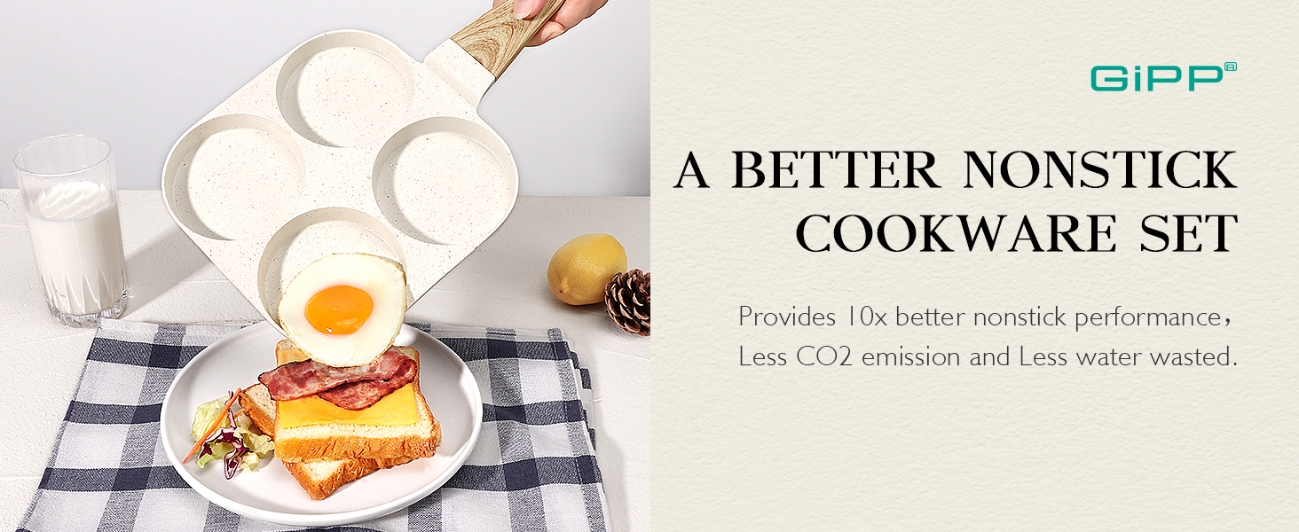 Egg Pan Omelette Pans 4 Cup Nonstick Granite Omelette Non Stick Skillet Pancake Induction Cookware