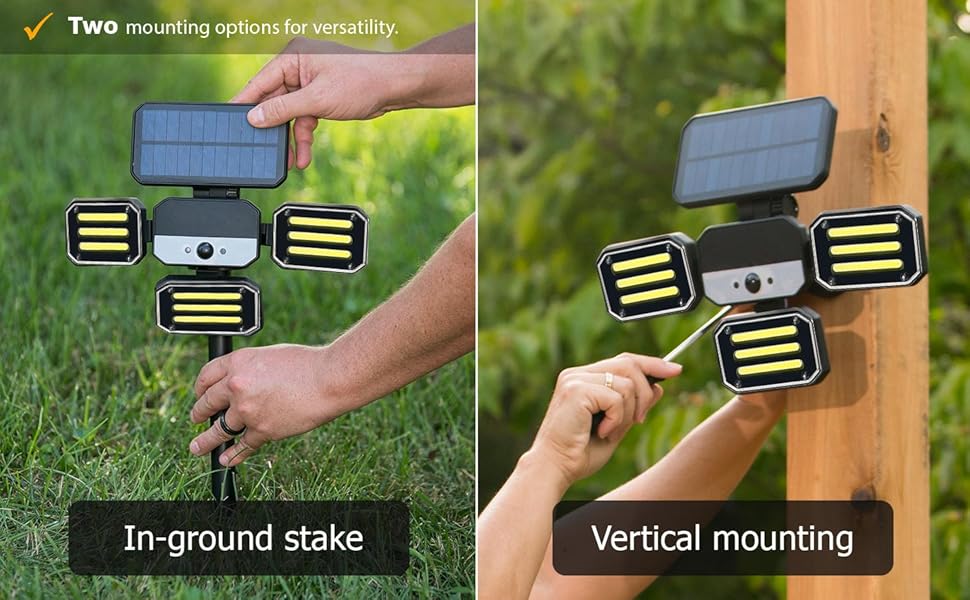 patio or garden lights that can be mounted in the ground or attached to a wall