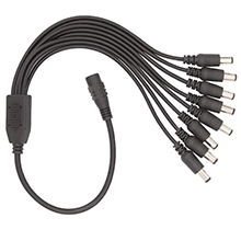 12VDC 8 way CCTV power splitter cable CCTV cameras Led Strip 1 to 8 port standard anode electrode
