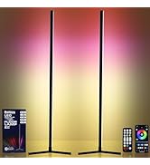 Oizuon Stylish Corner Floor Lamp – 57'' Tall RGB Lamp with Smart App Remote Control, White Light ...