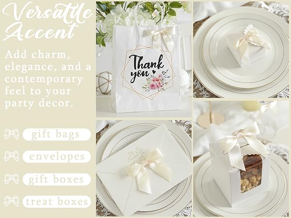 ivory satin bows