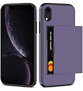 SAMONPOW for iPhone XR Case Wallet Card Holder Heavy Duty Protection XR Phone Case Wallet Card Ho...