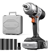 LiTHELi Cordless Impact Wrench Kit, 1/2 Inch Hog Ring Impact Gun with 4 Impact Sockets, 5 Torque ...