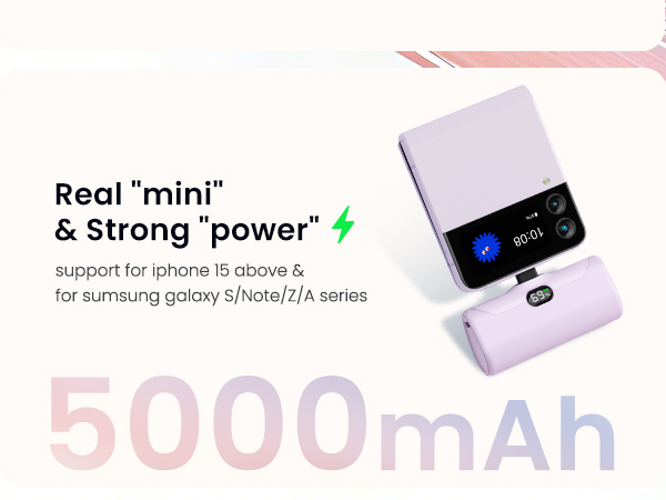 mini pink usb c power bank