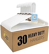 Quality White Hangers 30-Pack - Super Heavy Duty Plastic Clothes Hanger Multipack - Thick Strong ...