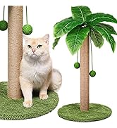 ZooZoo Cat Scratching Post, 33" Tall Scratching Post for Indoor Cats, Cute Cat Palm Tree with Nat...