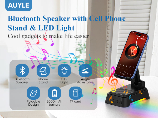 Bluetooth speaker with phone holder