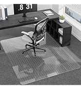 Office Chair Mat for Low Pile Carpet with Lip, 48" x 60" Clear Heavy Duty Plastic Floor Protector...