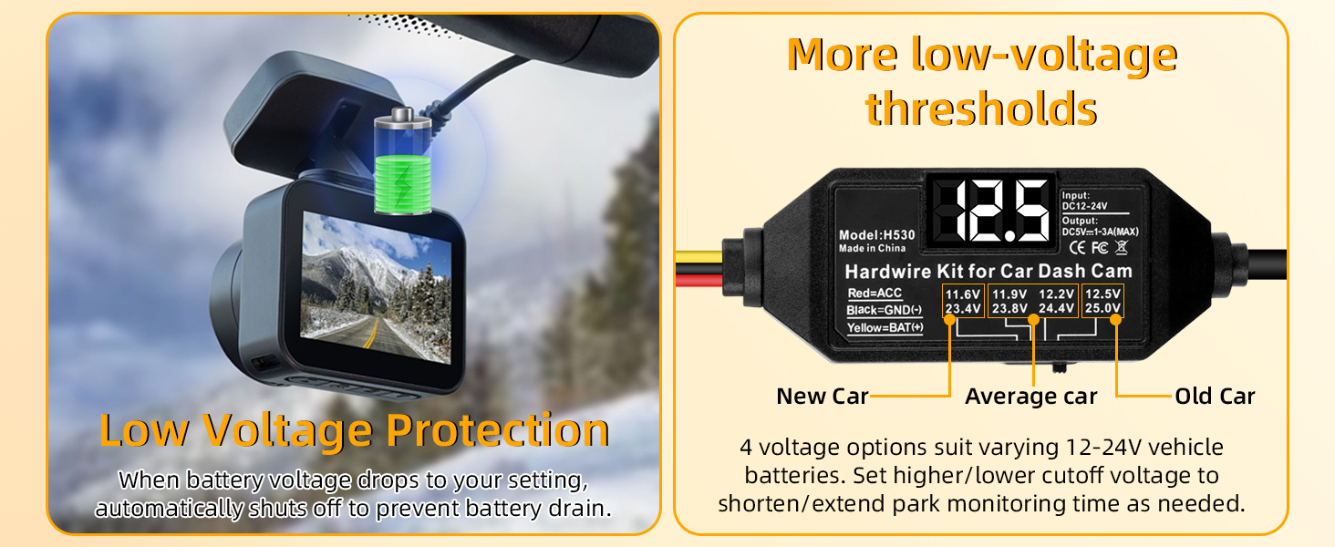 hardwire kit for dash camera low voltage protection
