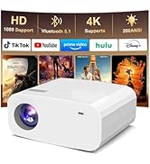 Projector,Smart Projector with WiFi and Bluetooth, Built-in Apps, Auto Focus &amp; Keystone,Native 10...