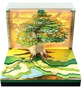Cowenhey 3D Time Piece Calendar, 2026 Desk Calendar With LED Light, 3d Tree Memo Pad Creative Des...
