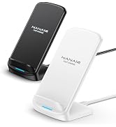 Wireless Charger Stand [2 Pack] - NANAMI 10W Qi-Certified Fast Wireless Charging Stand for Apple ...