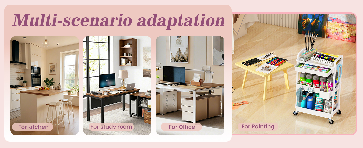 Goovilla rolling storage cart,multi-scenario adaptation,kitchen,study room,office and painting