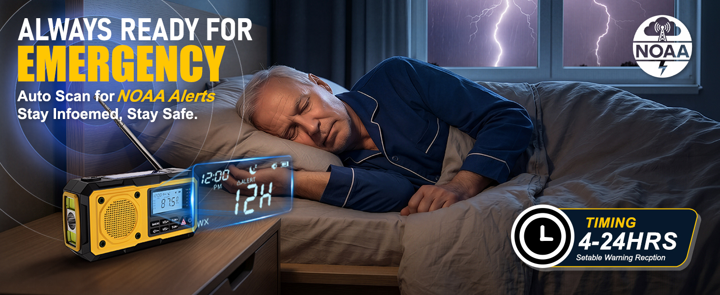 emergency radio; weather radio; hand crank radio; NOAA weather radio; emergency weather radio