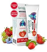 Sprinjene Kids Toothpaste Strawberry Toothpaste for Kids Patented Natural SLS Free Fluoride Free ...